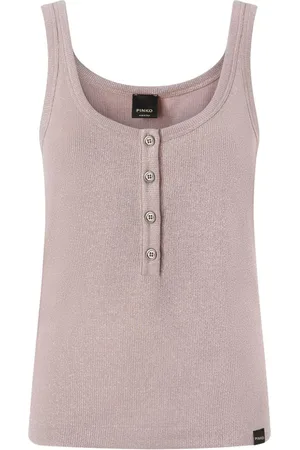 Pinko Canotta Chimera rosa metallizzato