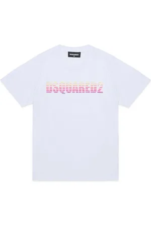 Dsquared2 T-shirt bianca logo sfumato