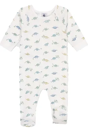 Petit Bateau Tutina bianca con fantasia dinosauro