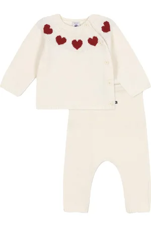 Petit Bateau Set in maglia con cuori girocollo (2pz)