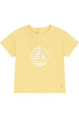 Petit Bateau T-shirt gialla logo frontale