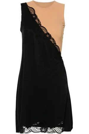 Maison Margiela Abito nero/beige dettagli in pizzo