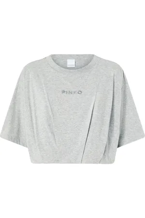 Pinko T-shirt crop torrone grigia