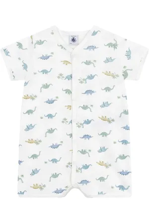 Petit Bateau Tutina corta in cotone con fantasia dinosauri