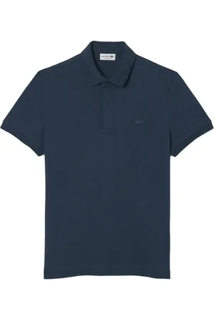 Lacoste Polo blu logo ricamo tono su tono