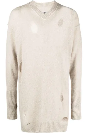 Maison Margiela Maglione Donna Beige Lana