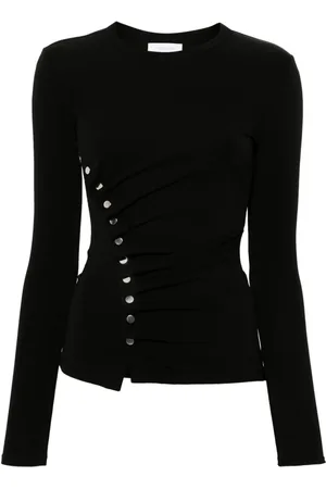Paco rabanne Maglia drappeggiata nera lana