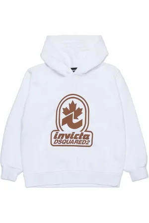 Dsquared2 Felpa bianca logo invicta
