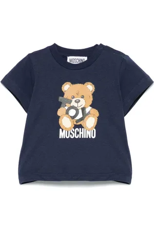 Moschino T-shirt blu teddy toy neonato