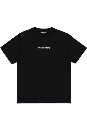 Dsquared2 T-shirt nera mini logo petto