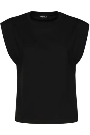 Dondup T-shirt nera maniche ad aletta