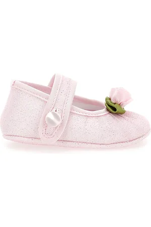 MONNALISA Scarpette rosa neonata con chiusura diamante e paillettes