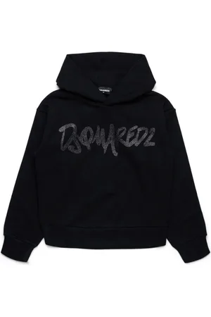 Dsquared2 Felpa nera logo glitter