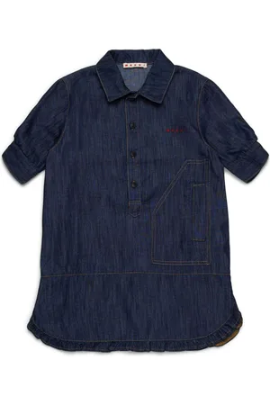 Marni Abito in denim mini logo ricamo