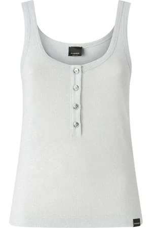 Pinko Canotta Chimera argento metallizzato