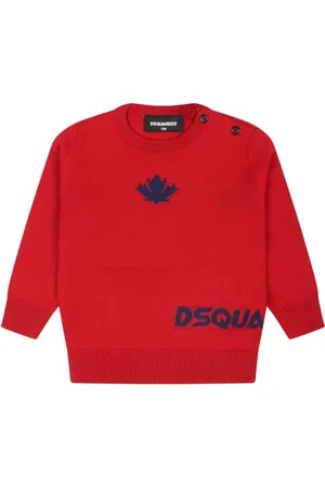 Dsquared2 Maglia rossa neonato logo ricamato