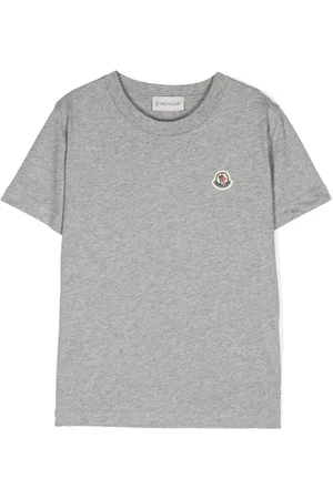 Moncler T-shirt grigia mini logo petto