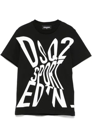 Dsquared2 T-shirt nera stampa frontale