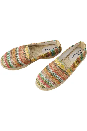 MANEBI Woven Raffia Espadrilles multicolor