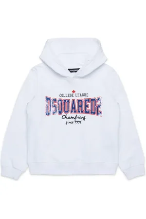 Dsquared2 Felpa bianca stampa logo college