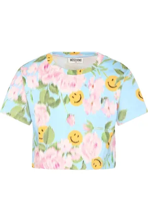Moschino T-shirt celeste fantasia smile