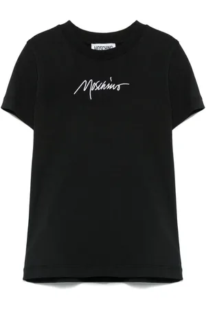 Moschino T-shirt nera logo ricamo