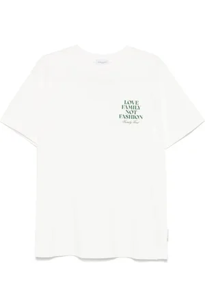 Family First T-shirt bianca slogan petto