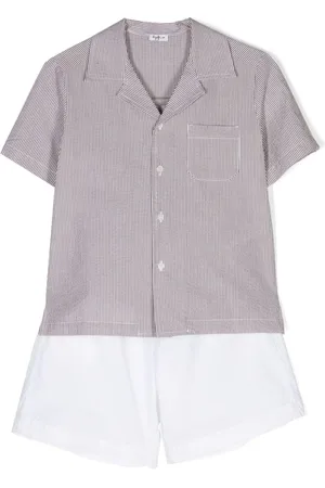 Il gufo Competo camicia gessata /bermuda