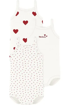 Petit Bateau Set body bretelle con fantasia cuori (3pz)