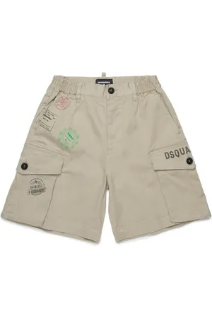 Dsquared2 Bermuda cargo beige con stampe