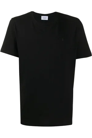 Dondup T-shirt nera logo gommato petto