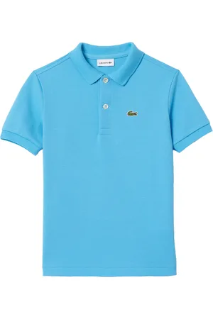 Lacoste Polo azzurra mini logo ricamo