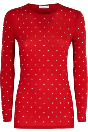 Paco rabanne Maglia rossa strass all-over