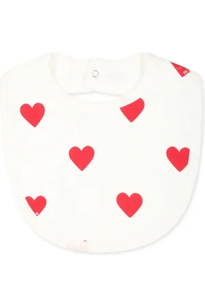 Petit Bateau Bavetta bianca con cuori
