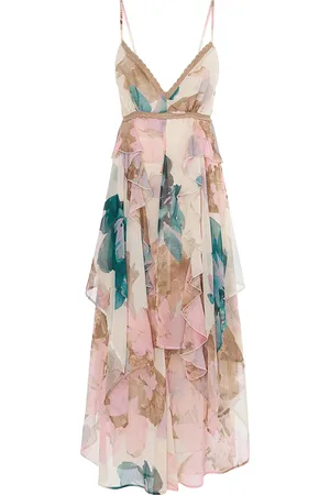 AKEP Abito midi multicolor stampa floreale