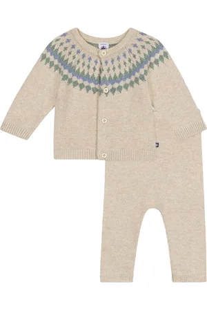 Petit Bateau Set in maglia beige con fantasia (2pz)