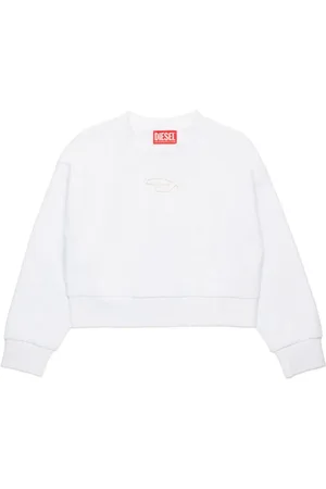 Diesel Felpa bianca Oval-D tono su tono