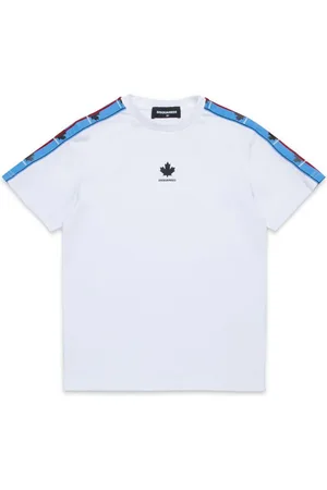 Dsquared2 T-shirt bianca con bande logate