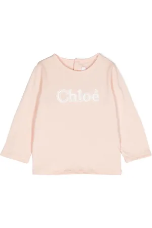 Chloé T-shirt bianca stampa floreale neonata