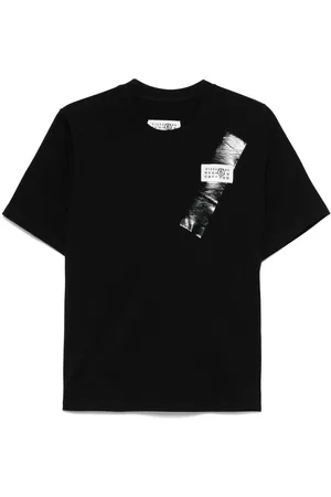 Maison Margiela T-shirt nera mini logo numerico