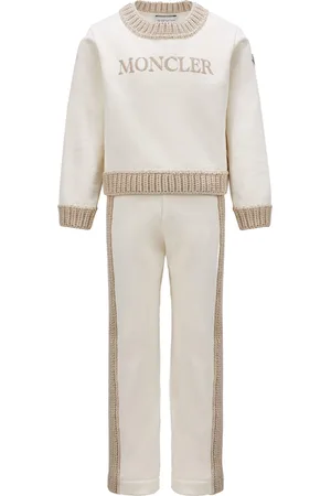 Moncler Completo sportivo profili in maglia panna (2pz)