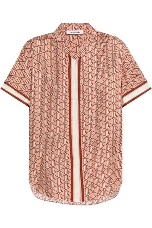 Lacoste Camicia coccio logo monogram all-over donna