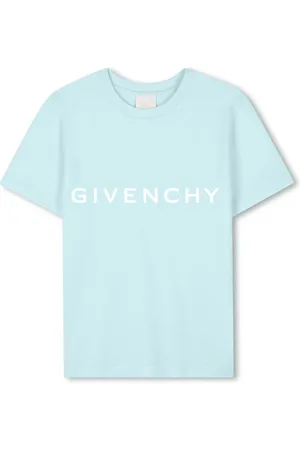 Givenchy T-shirt basic celeste logo frontale