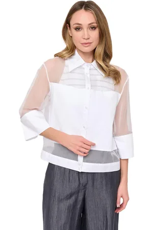 D.EXTERIOR Camicia bianca in organza