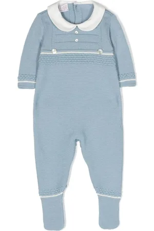 PAZ RODRIGUEZ Tutina neonato azzurra lana