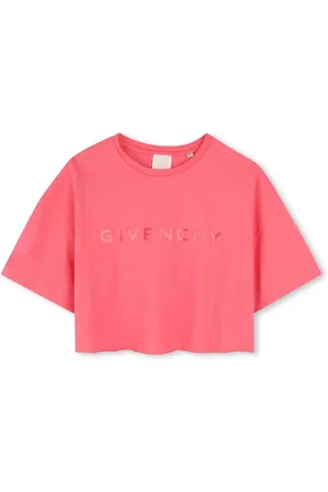 Givenchy T-shirt crop lampone logo lettering