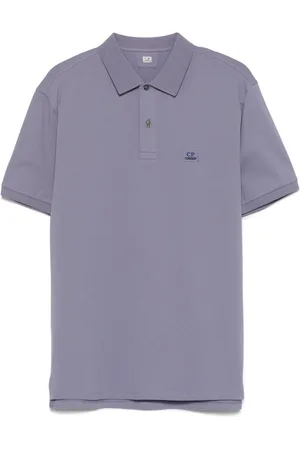 C.P. Company Polo lavanda strech piquet mini logo petto