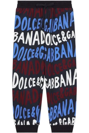 Dolce & Gabbana Pantatuta logo lettering all-over blu
