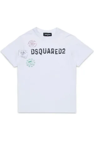 Dsquared2 T-shirt bianca logo lettering frontale