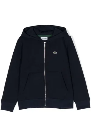 Lacoste Felpa con zip e logo ricamo